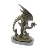 Image 1 : Dragon Bronze Statue on Marble Base Sculpture