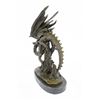 Image 5 : Dragon Bronze Statue on Marble Base Sculpture