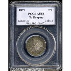 1839[25C] No Drapery AU58 PCGS.