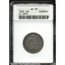 1842[25C] Large Date AU50 ANACS.