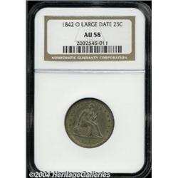 1842-O[25C] Large Date AU58 NGC.