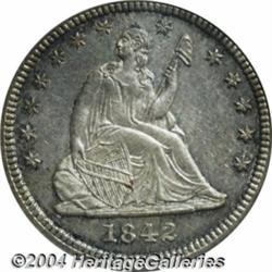 1842-O[25C] Large Date MS62 PCGS.