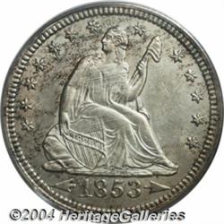 1853[25C] Arrows and Rays MS63 PCGS.