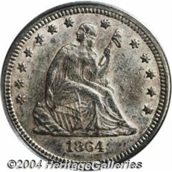 1864-S[25C] AU55 PCGS.