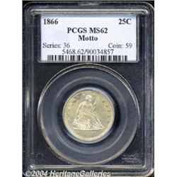 1866[25C] Motto MS62 PCGS.