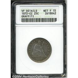 1872-CC[25C]--Graffiti--ANACS. VF Details, Net Fine 15.