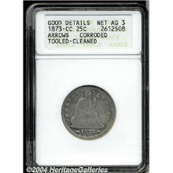 1873-CC[25C] Arrows--Corroded, Tooled, Cleaned--ANACS. Good Details, Net AG3.