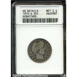 1913-S[25C]--Scratched--ANACS. VG Details, Net Good 4.