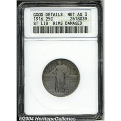 1916[25C]--Rims Damaged--ANACS. Good Details, Net AG3.
