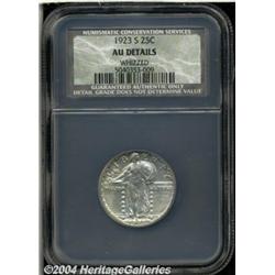 1923-S[25C] AU50 Details, Whizzed, NCS.