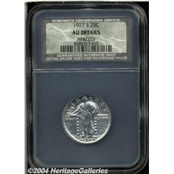 1927-S[25C] AU50 Details, Whizzed, NCS.