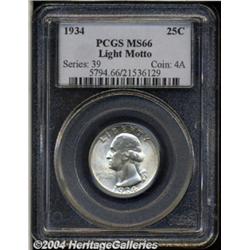 1934[25C] Light Motto MS66 PCGS.