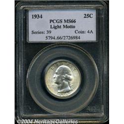 1934[25C] Light Motto MS66 PCGS.