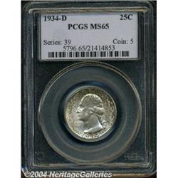 1934-D[25C] Heavy Motto MS65 PCGS.