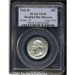 1942-D[25C] Doubled Die Obverse VF35 PCGS.