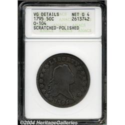 1795[50C] 2 Leaves--Scratched, Polished--ANACS. VG Details, Net Good 4.