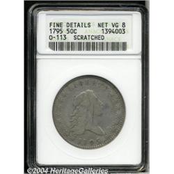 1795[50C] 2 Leaves--Scratched--ANACS. Fine Details, Net VG8