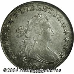 1806[50C] Pointed 6, No Stem AU55 ANACS.