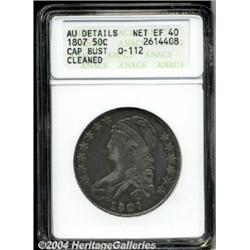 1807[50C] Large Stars, 50 Over 20--Cleaned--ANACS. AU Details, Net XF40.