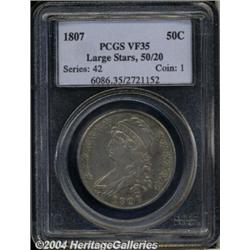 1807[50C] Capped Bust, Large Stars 50 Over 20 VF35 PCGS.