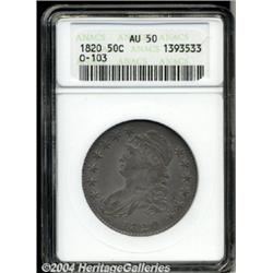 1820[50C] Curl Base 2, Small Date AU50 ANACS.