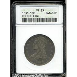 1836[50C] Reeded Edge VF25 ANACS.