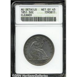 1851[50C]--Cleaned--ANACS. AU Details, Net XF45.