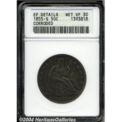 1855-S[50C]--Corroded--ANACS. XF Details, Net VF30.