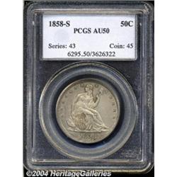 1858-S[50C] AU50 PCGS.
