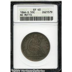 1866-S[50C] No Motto XF40 ANACS.