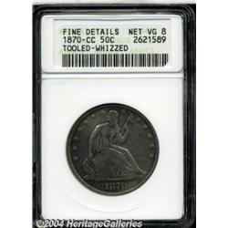 1870-CC[50C]--Tooled, Whizzed--ANACS. Fine Details, Net VG8.