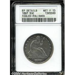 1887[50C]--Tooled, Polished--ANACS. XF Details, Net Fine 15.