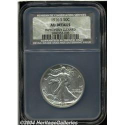 1916-S[50C] AU50 Details, Improperly Cleaned, NCS.
