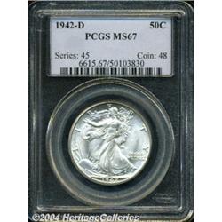 1942-D[50C] MS 67 PCGS.