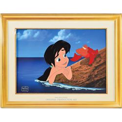 Melody and Sebastian production cel from The Little Mermaid II: Return to the Sea