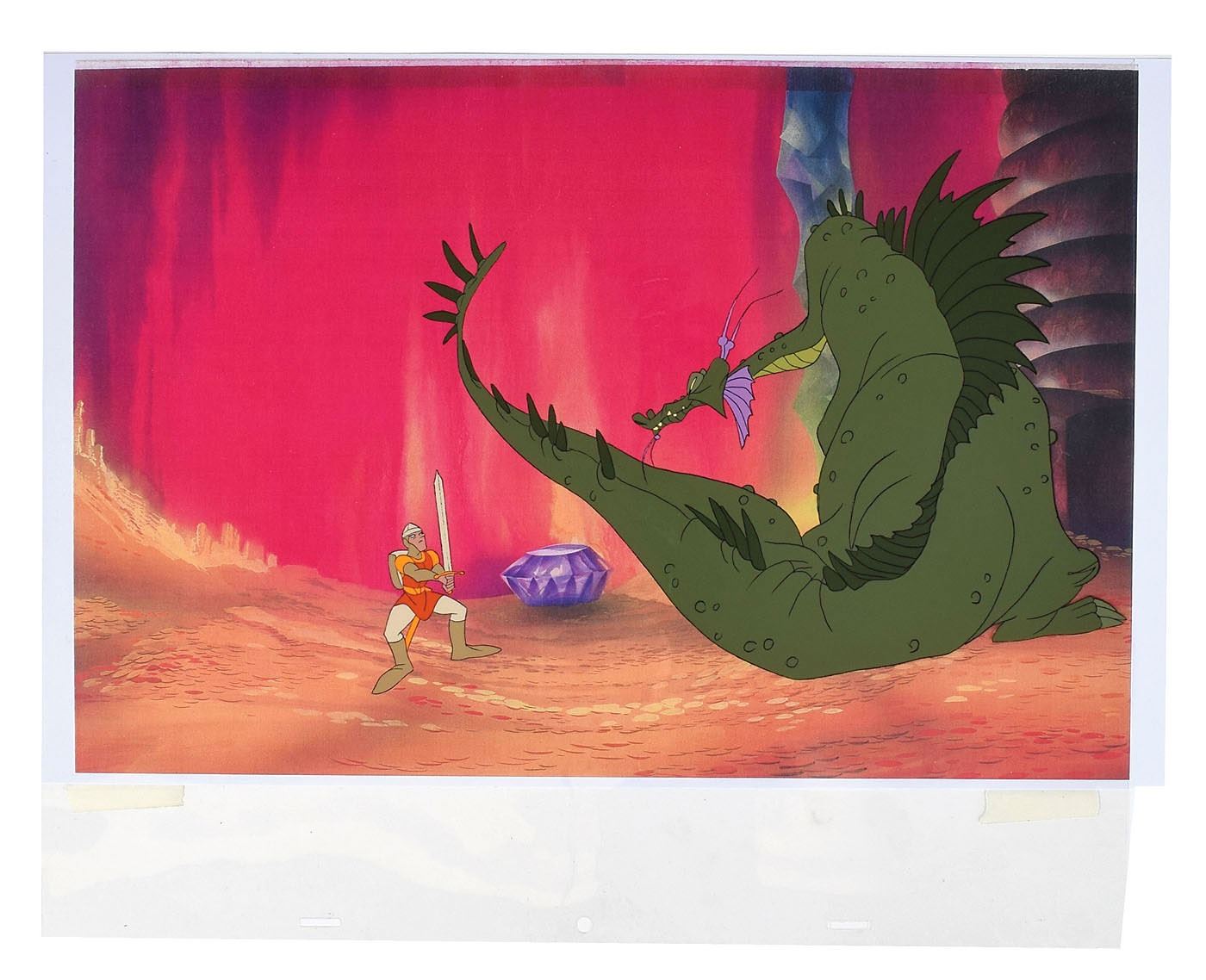 Dirk the Daring and dragon studio publicity cel from Dragon's Lair ...