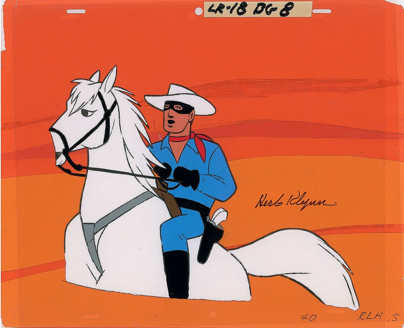 Lone Ranger and Silver production cel from The Lone Ranger animated ...