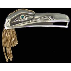 NW Coast Silver Raven Pin