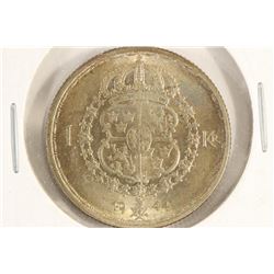 1944 SWEDEN SILVER KRONER .0900 OZ. ASW