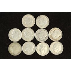 10 ASSORTED SILVER ROOSEVELT DIMES