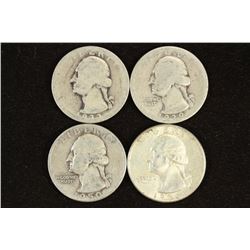1932,39,50-D & 64 WASHINGTON SILVER QUARTERS