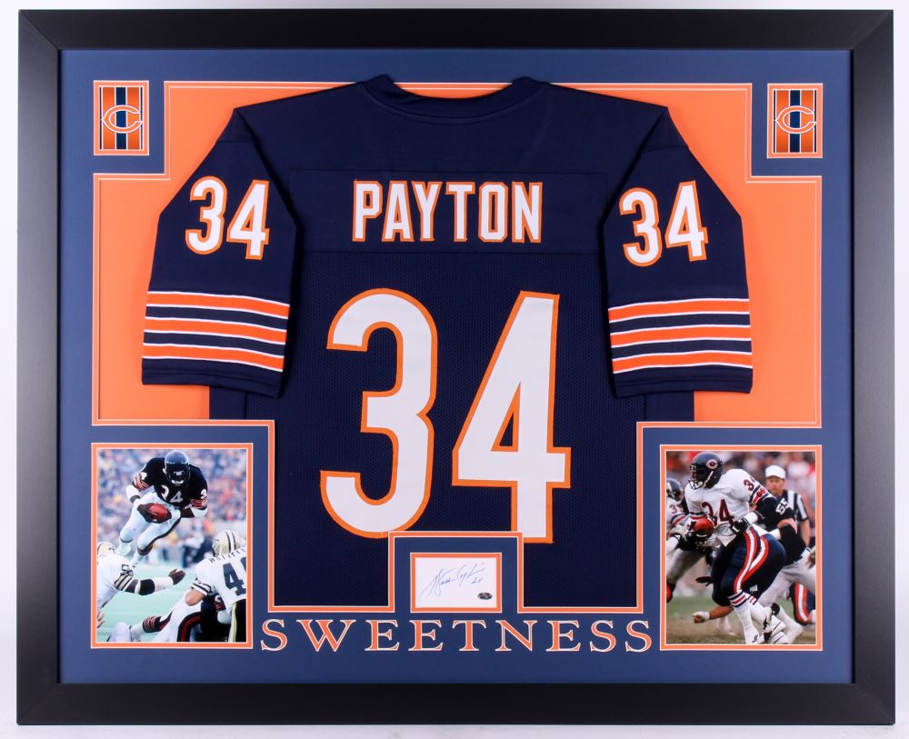 framed walter payton jersey