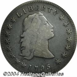 1795[S$1] Flowing Hair, Three Leaves VF30 ICG.