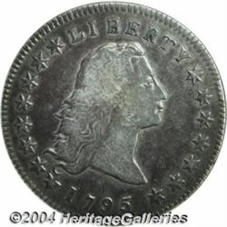 1795[S$1] Flowing Hair, Two Leaves Fine 15 ANACS.