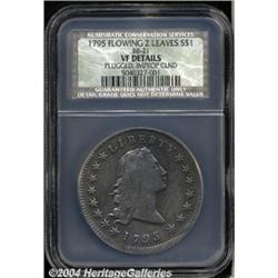 1795[S$1] Flowing Hair, Two Leaves VF20 Details, Plugged, Improperly Cleaned, NCS.