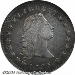 1795[S$1] Flowing Hair, Two Leaves AU50 NGC.