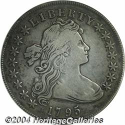 1795[S$1] Draped Bust, Centered--Scratched--ANACS. VF Details, Net Fine 15.