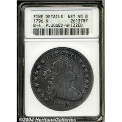 1796[S$1] Small Date, Large Letters--Plugged, Whizzed--ANACS. Fine Details, Net VG8.