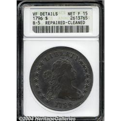 1796[S$1] Large Date, Small Letters--Repaired, Cleaned--ANACS. VF Details, Net Fine 15.
