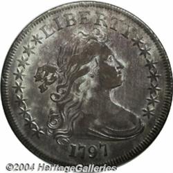 1797[S$1] 9x7 Stars, Large Letters AU50 NGC.